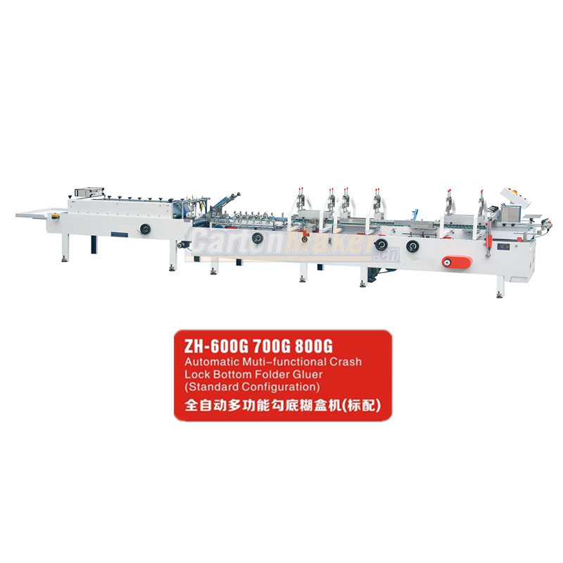 ZH-800G Automatic Folder Gluer Alignment Pre-folding Lock-bottom Folder Gluer Machine