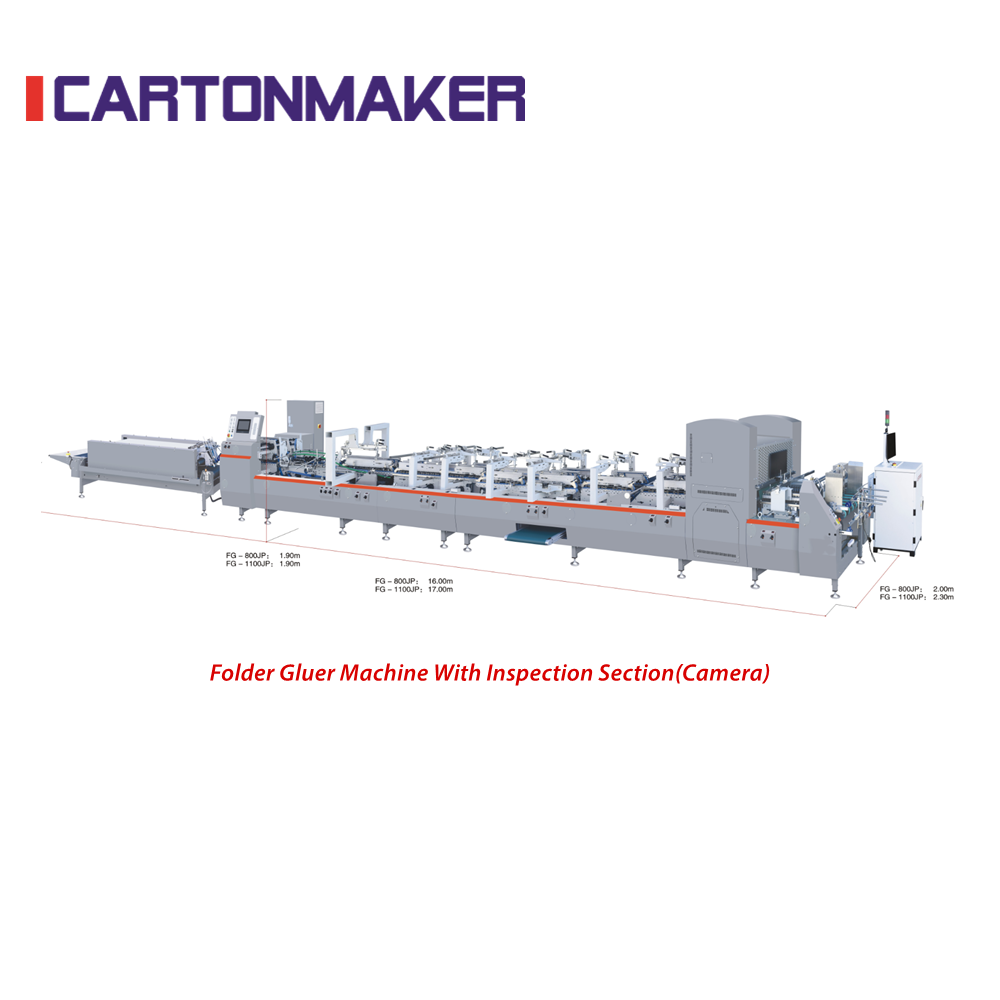 FG-800JP/1100JP Automatic Folder Gluer Machine With Inspection Section(Camera) for Cardboard Box
