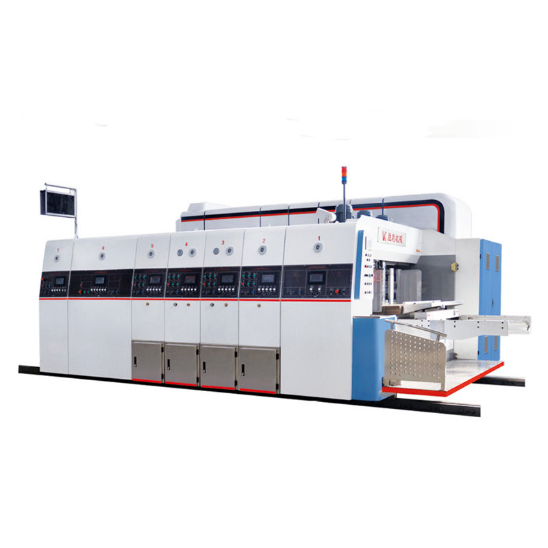 1200x2400mm QYKW1224 High Speed 4 Colors Flexo Printing Die Cutting with Stacker Vacuum Transfer for 